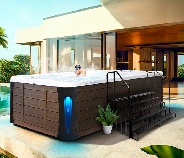 Calspas hot tub being used in a family setting - New Britain