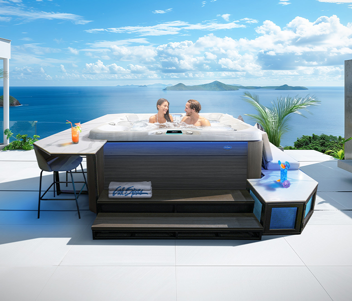Calspas hot tub being used in a family setting - New Britain